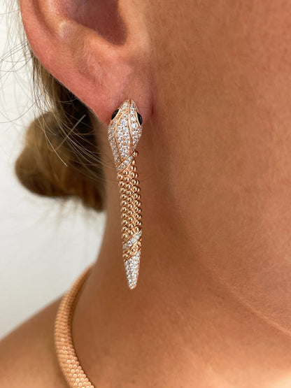 Pendientes serpientes ATELIER en plata de ley con circonitas