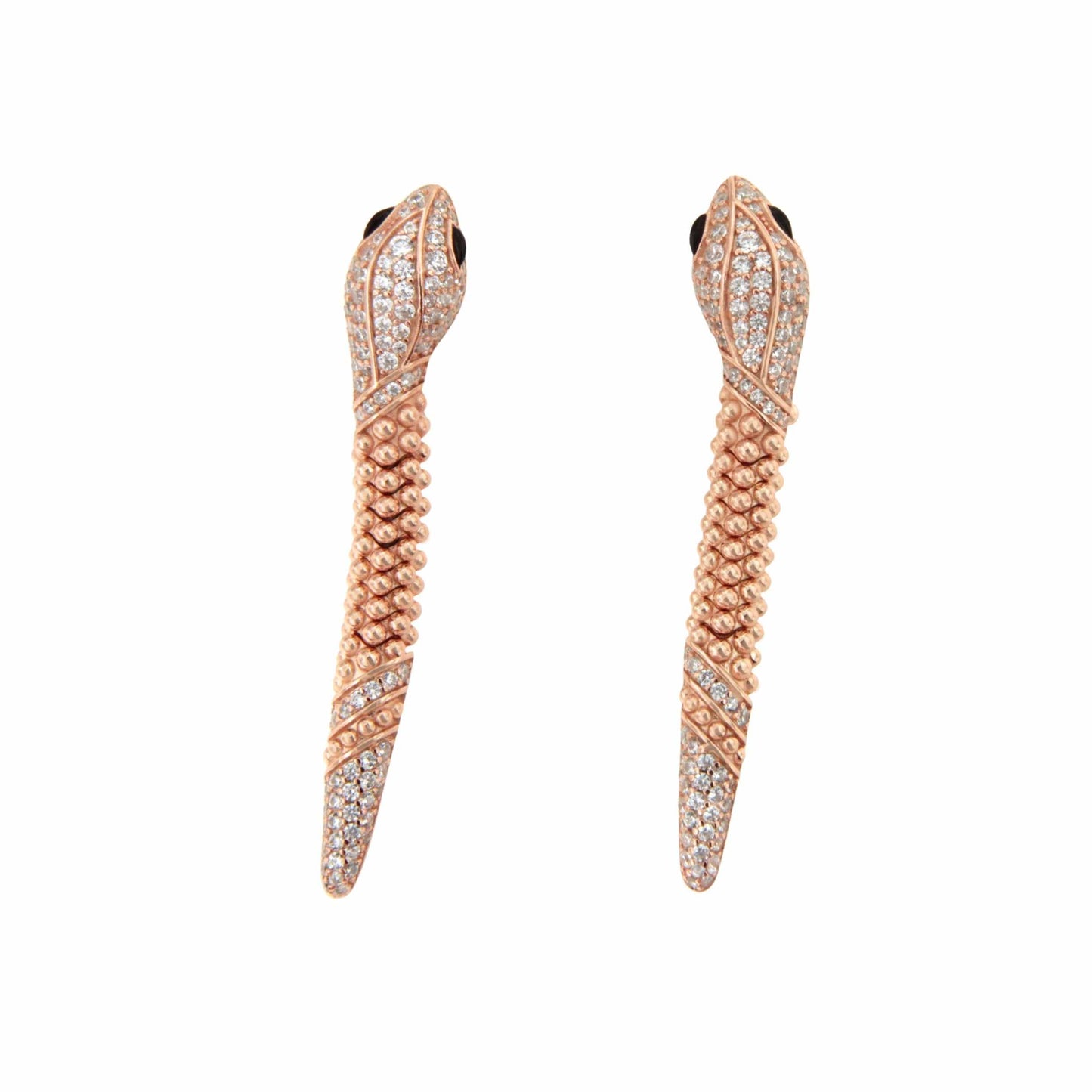 Pendientes serpientes ATELIER en plata de ley con circonitas