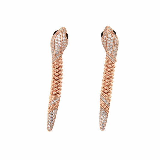 Long CLOE earrings in sterling silver with cubic zirconia