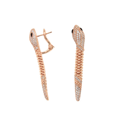 Pendientes serpientes ATELIER en plata de ley con circonitas