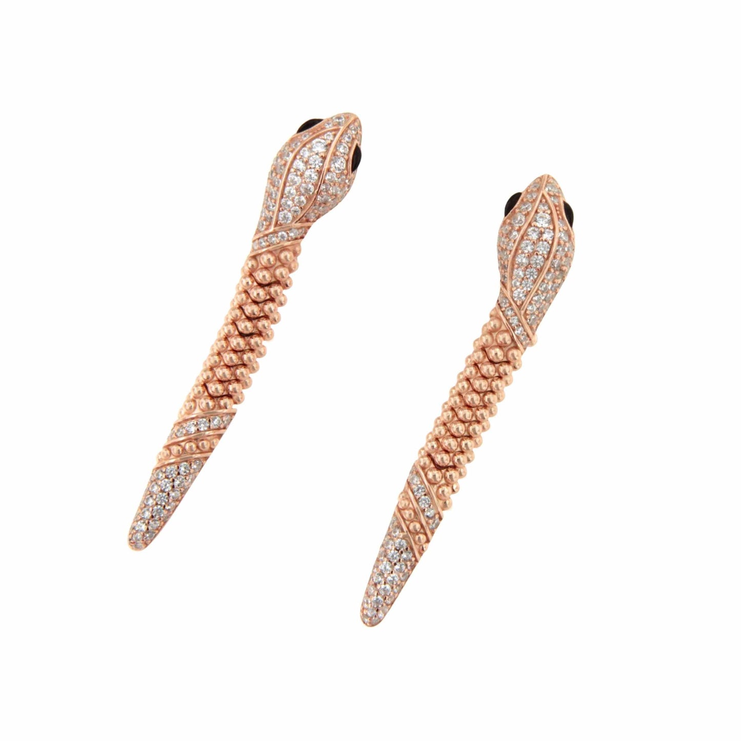 Pendientes serpientes ATELIER en plata de ley con circonitas