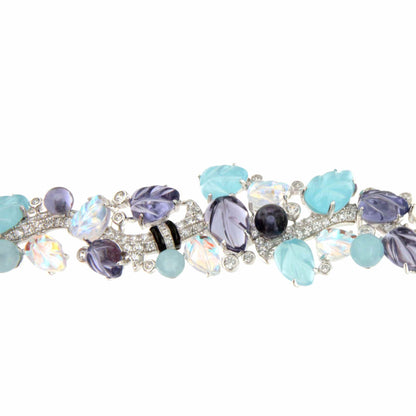 Pulsera GASA, con piedras de color en plata 1ª ley