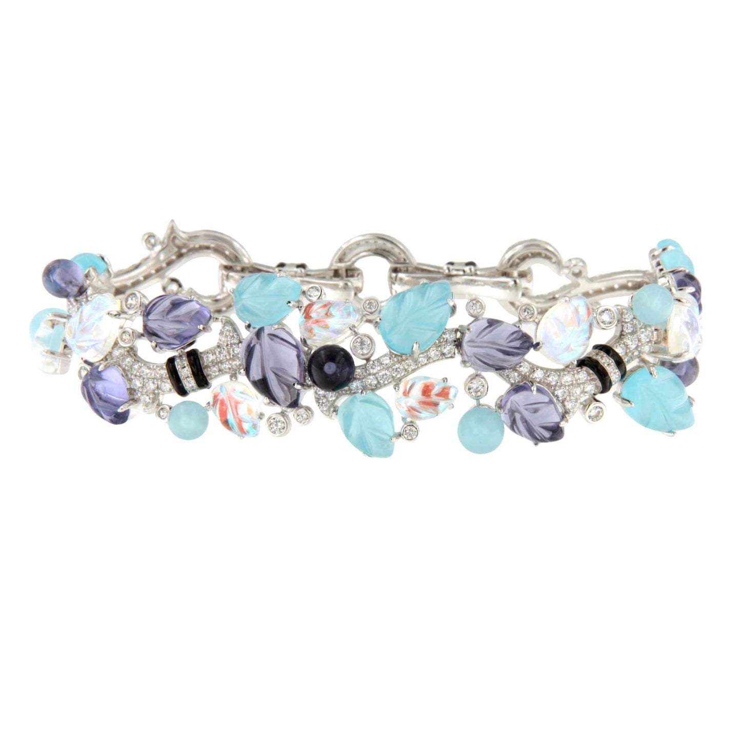 Pulsera GASA, con piedras de color en plata 1ª ley