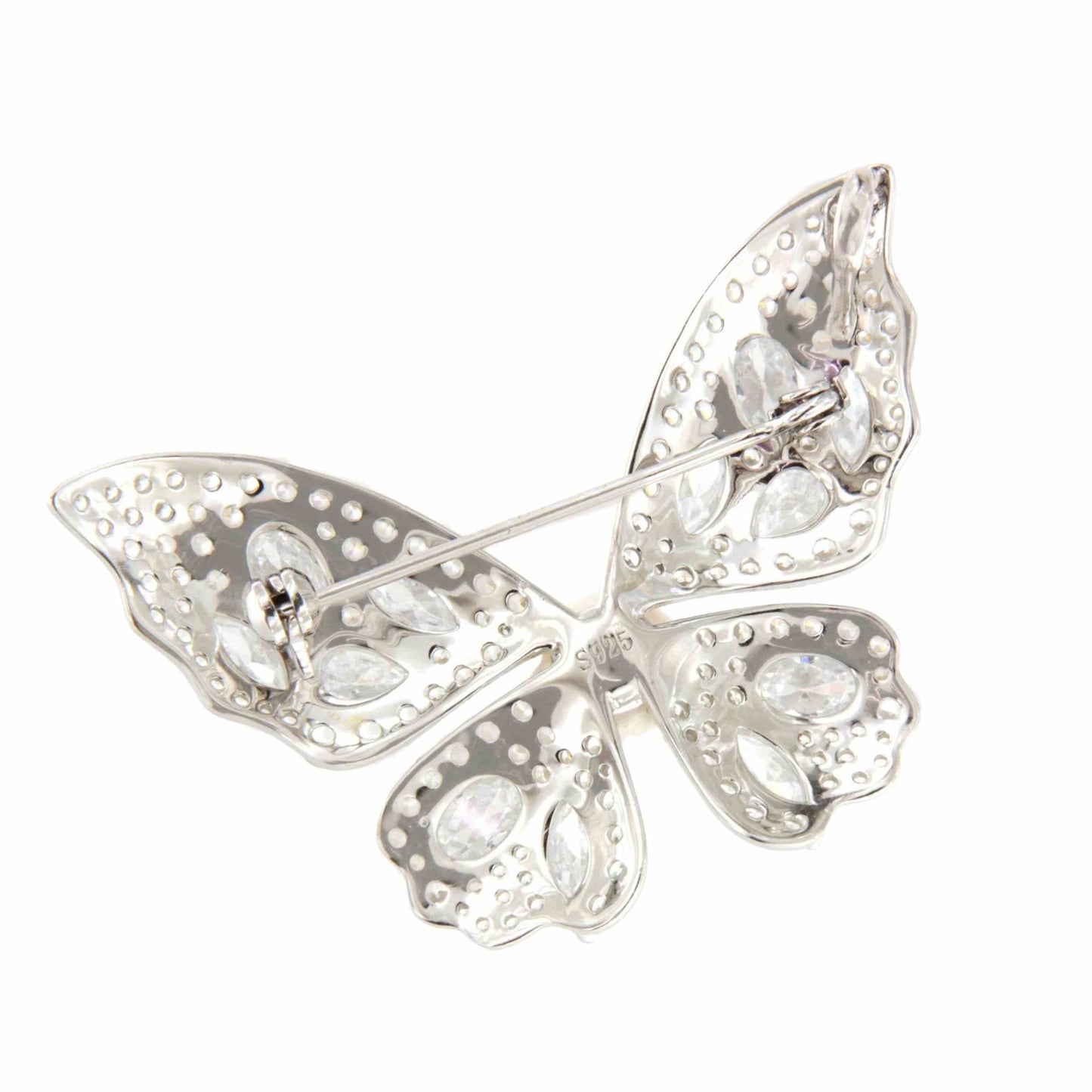 Broche mariposa DESEO de plata 925 ml con circonitas y perla cultivada