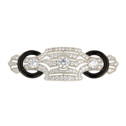 Broche HERENCIA plata de 925 ml con circonitas esmalte y piedras