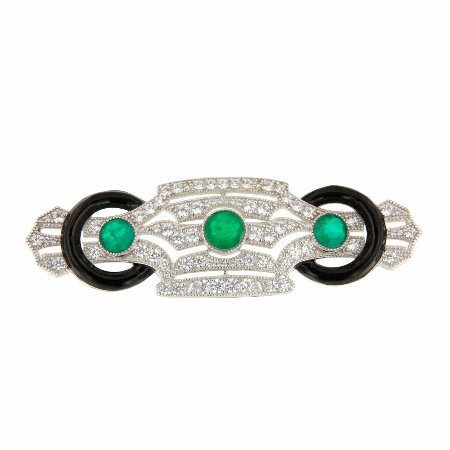 Broche HERENCIA plata de 925 ml con circonitas esmalte y piedras