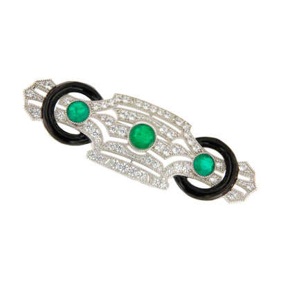 Broche HERENCIA plata de 925 ml con circonitas esmalte y piedras