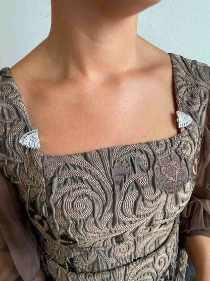Broche TERCIOPELO desmontable en pendientes de plata 925 ml