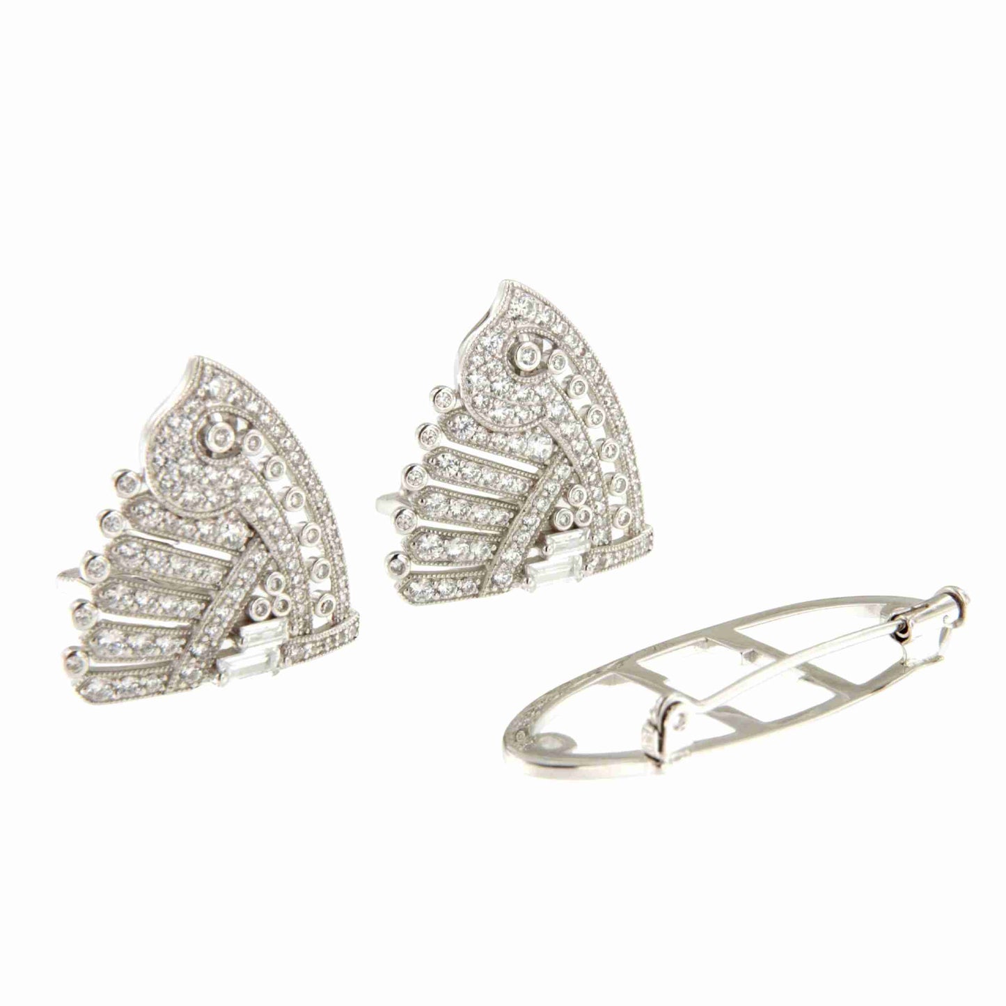 Broche TERCIOPELO desmontable en pendientes de plata 925 ml