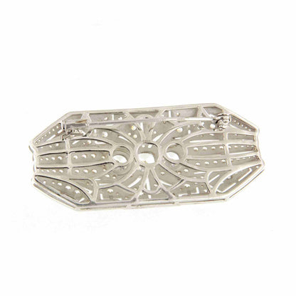 Broche PLUMERO plata de 925 ml con circonitas y esmalte
