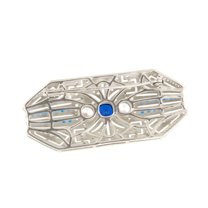 Broche PLUMERO plata de 925 ml con circonitas y esmalte