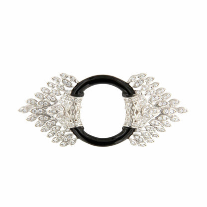Broche NOCHE plata de 925 ml con circonitas onix
