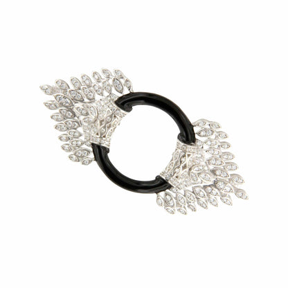 Broche NOCHE plata de 925 ml con circonitas onix
