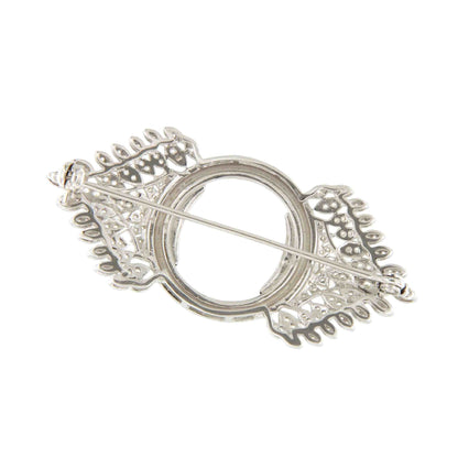 Broche NOCHE plata de 925 ml con circonitas onix