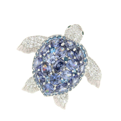 Broche tortuga MARINA de plata 925 ml con circonitas