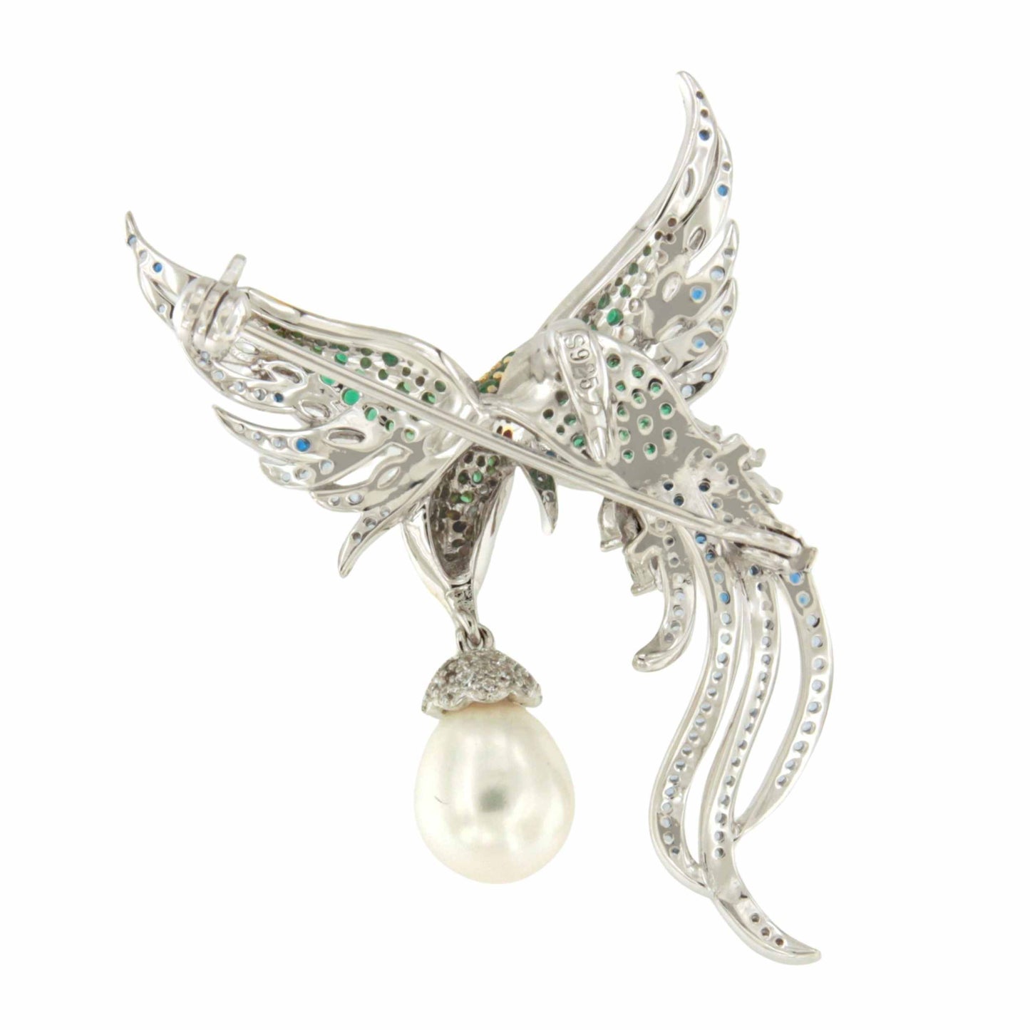 Broche COLORIA de plata 925 ml con circonitas y perla cultivada