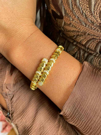 Pulsera OCEANA articulada de plata bañada en oro de 18 ktes