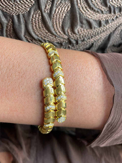 Pulsera OCEANA articulada de plata bañada en oro de 18 ktes