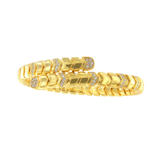 Pulsera OCEANA articulada de plata bañada en oro de 18 ktes
