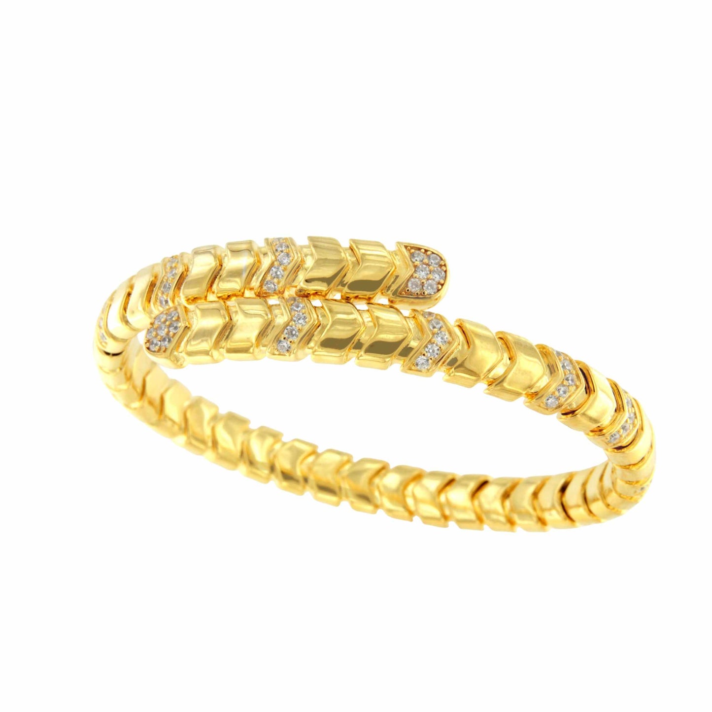 Pulsera OCEANA articulada de plata bañada en oro de 18 ktes