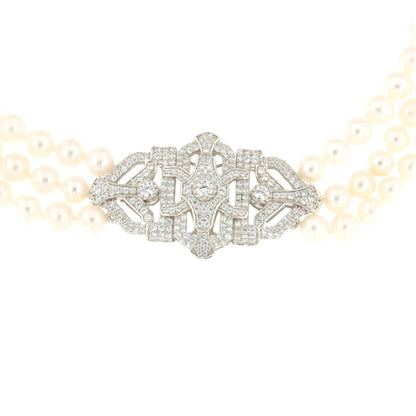 Choker SIRENA de perlas chinas con centro de plata y circonitas