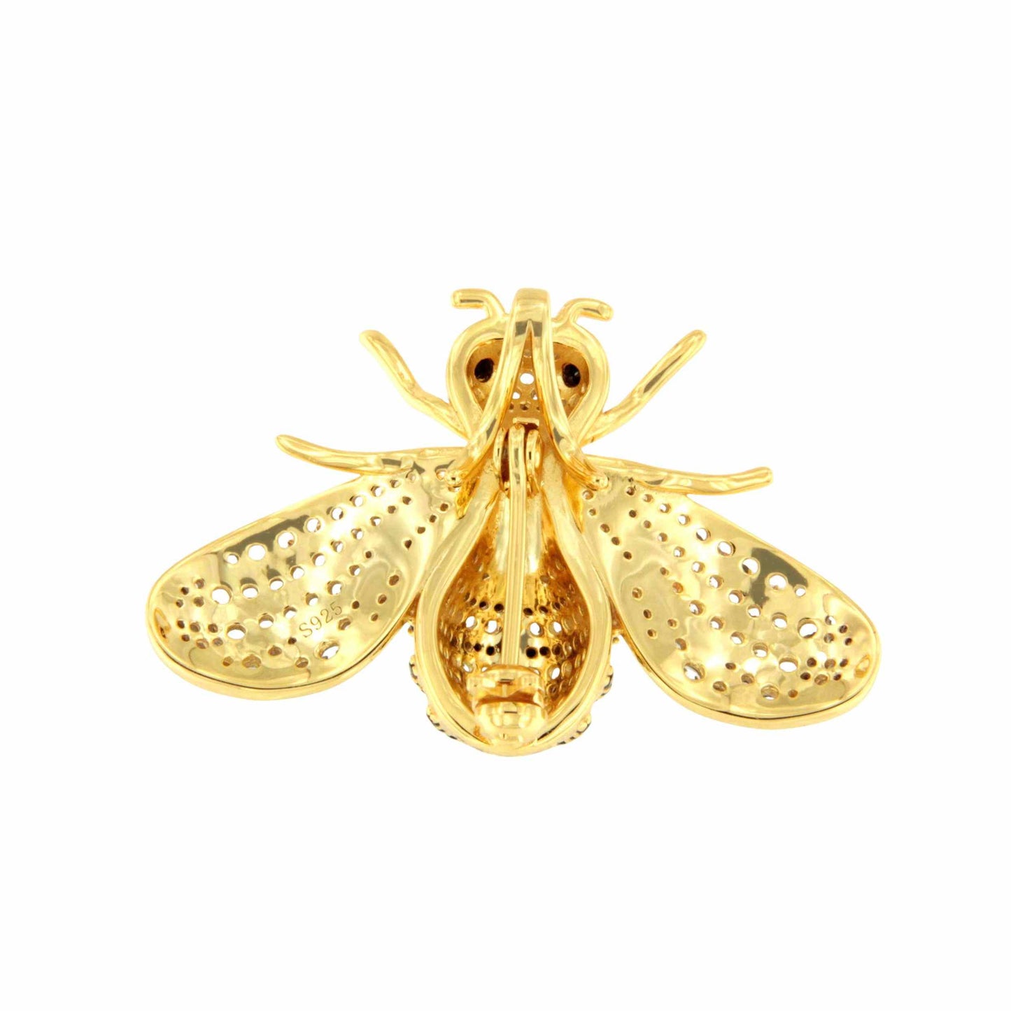 Broche MIEL plata de 925 ml con circonitas con perla cultivada de agua dulce