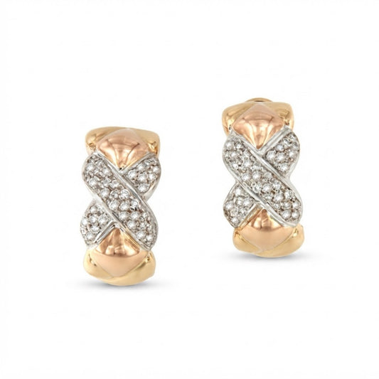PEUMO short earrings in 18-karat yellow gold and diamonds.