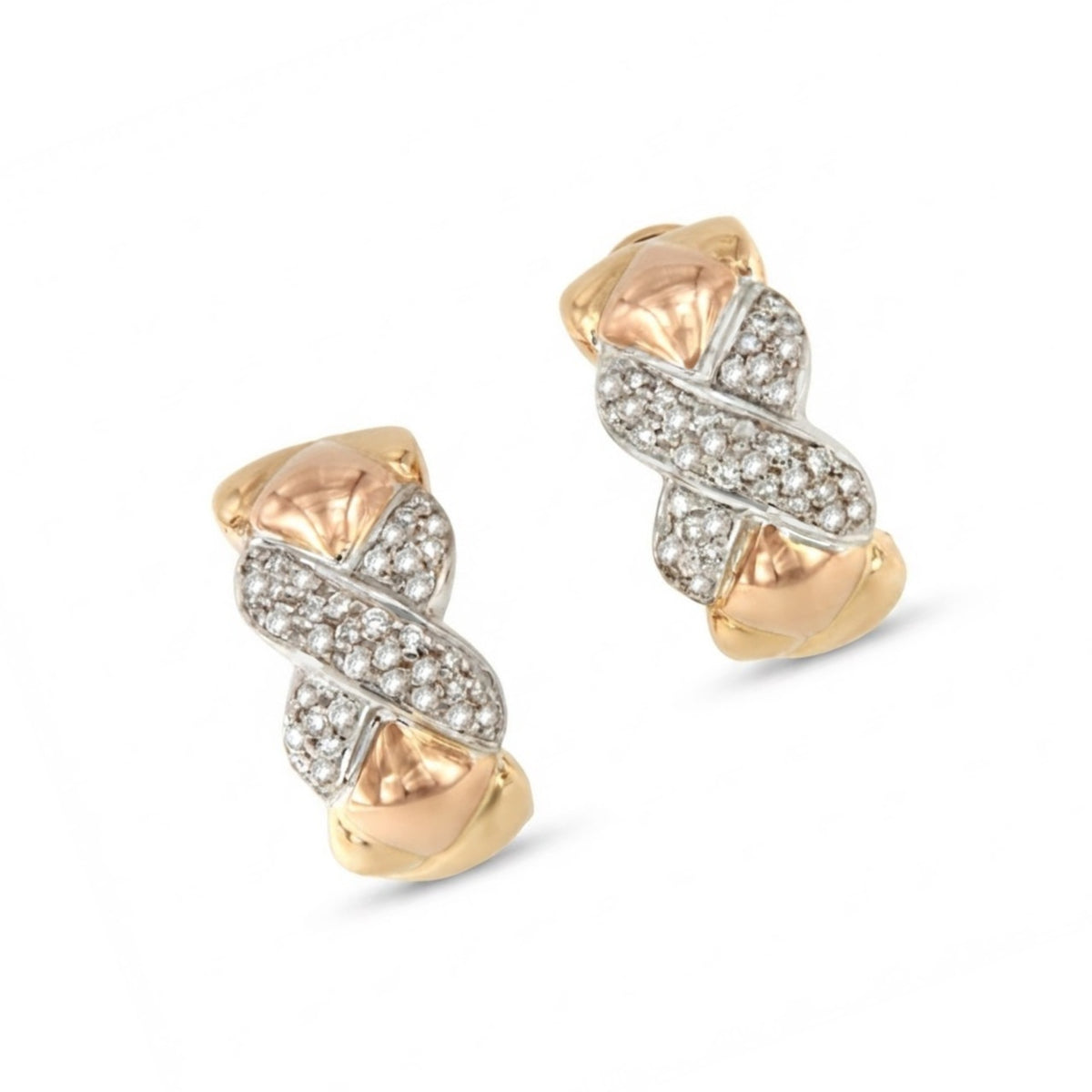 PEUMO short earrings in 18-karat yellow gold and diamonds.