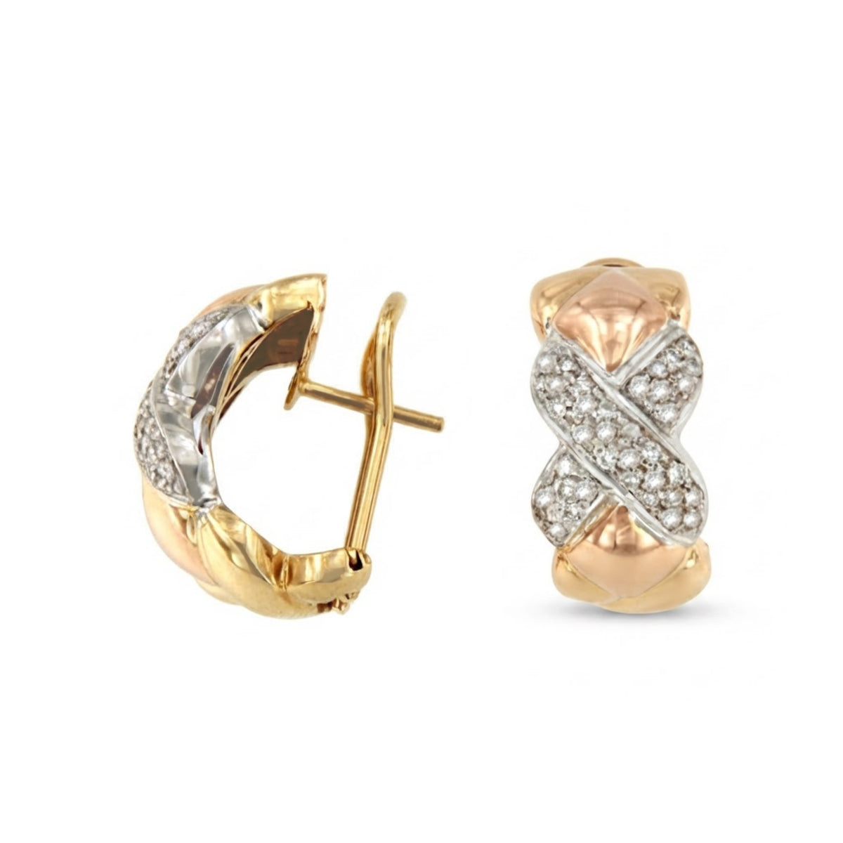 PEUMO short earrings in 18-karat yellow gold and diamonds.