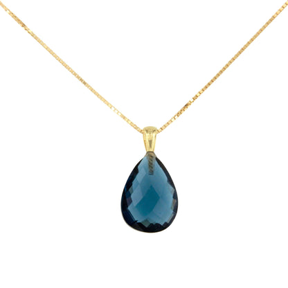 Colgante COLETTE con cuarzos de colores en plata con baño de oro 18 kilates