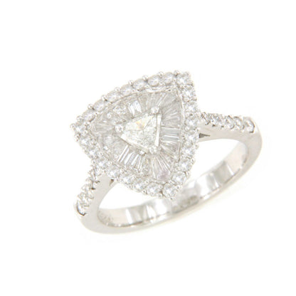 GEORGES ring in 18k white gold with diamonds, princess, maquis and baguettes.