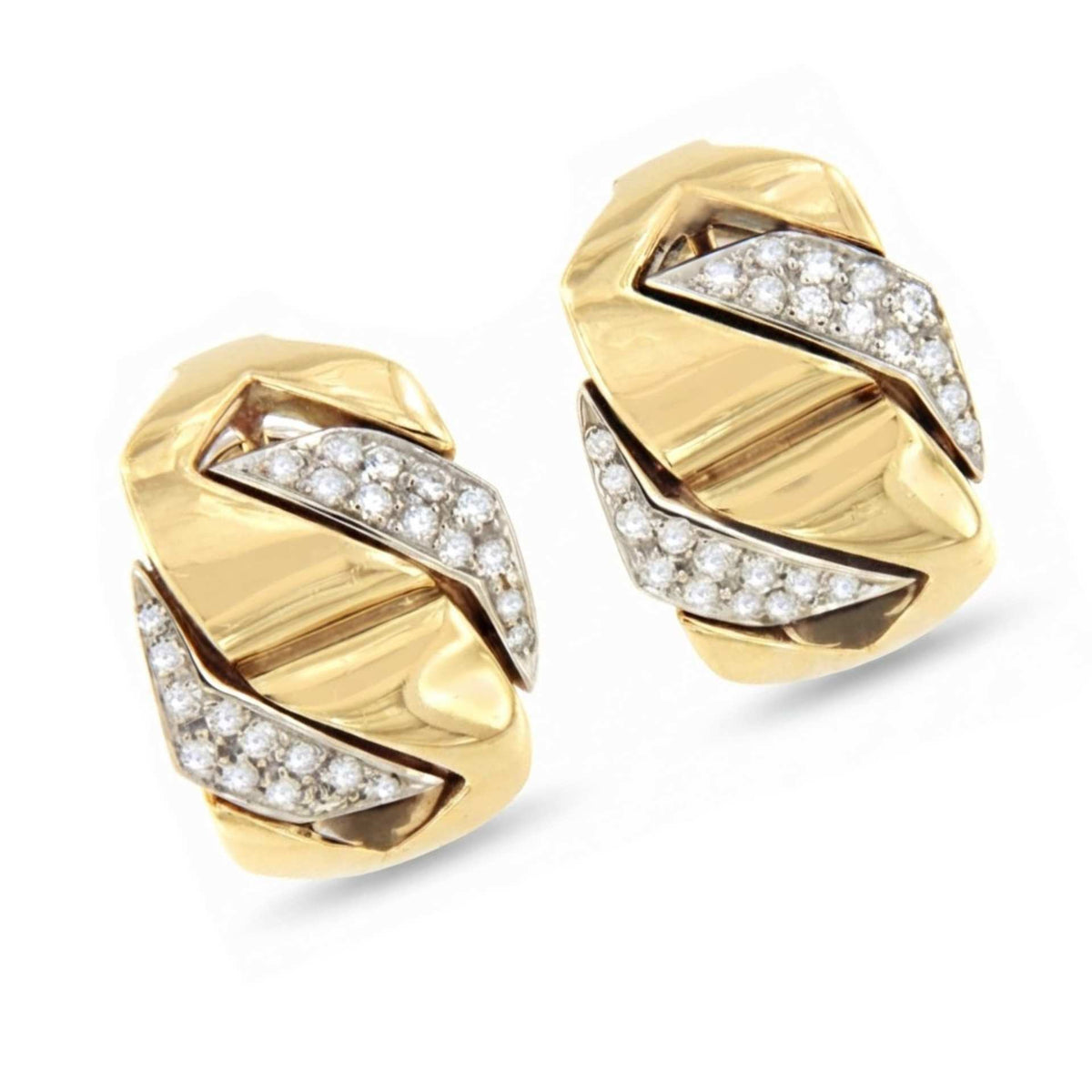 PEUMO short earrings in 18-karat yellow gold and diamonds.
