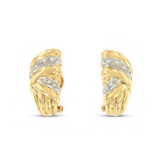 PEUMO short earrings in 18-karat yellow gold and diamonds.