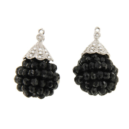 LINDE onyx knob with 18k white gold cap and detachable diamonds.