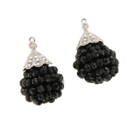 LINDE onyx knob with 18k white gold cap and detachable diamonds.