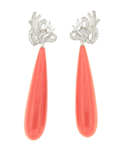 Perillas SALITRE para pendientes desmontables plata color coral