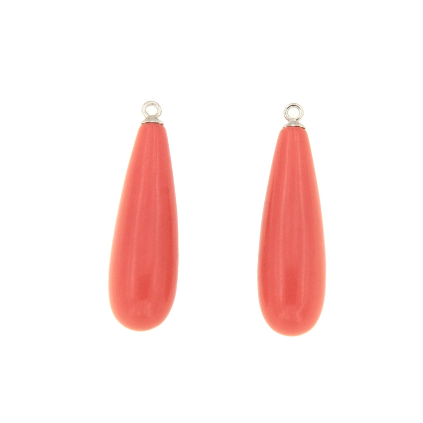 Perillas SALITRE para pendientes desmontables plata color coral