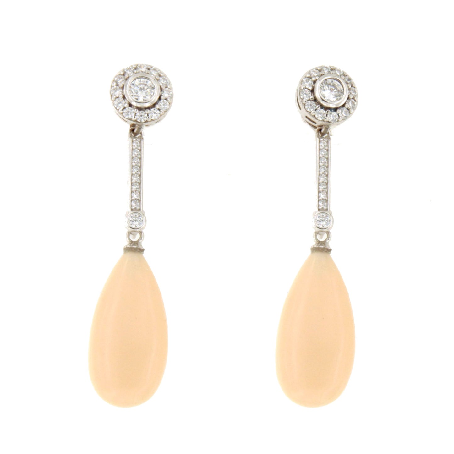 Perillas SALITRE para pendientes desmontables plata color coral