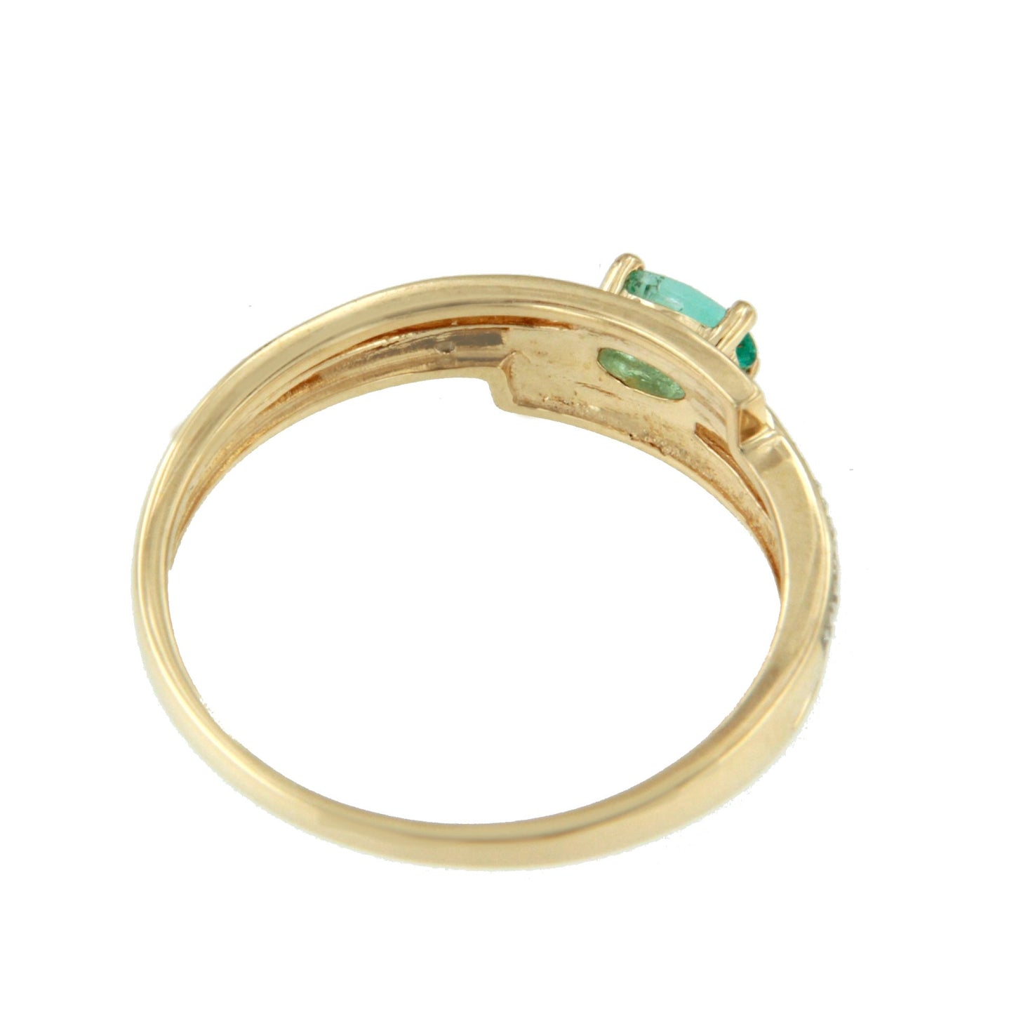Anillo RASA zafiro, esmeralda o rubi y brillantes en oro de 14 ktes