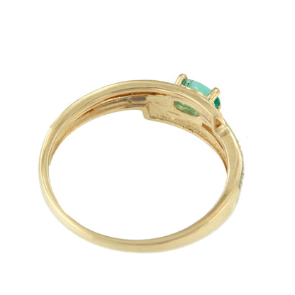 Anillo RASA zafiro, esmeralda o rubi y brillantes en oro de 14 ktes