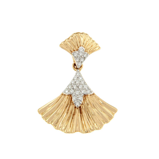 Colgante SEREN con gallones en oro amarillo 14 ktes con brillantes.