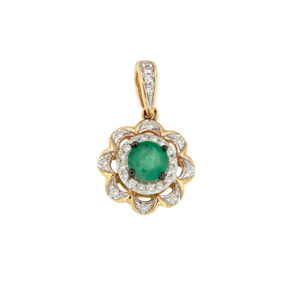 Colgante NAVIRA en oro rosa 14 ktes con brillantes y rubí