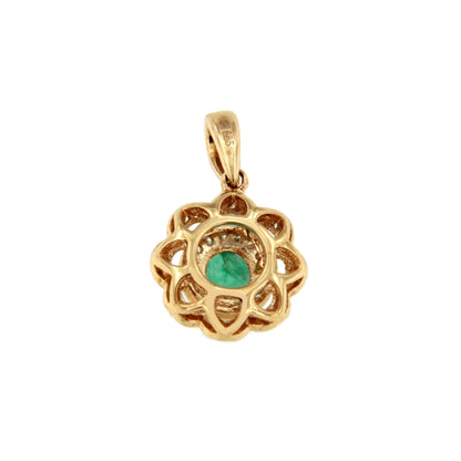 Colgante NAVIRA en oro rosa 14 ktes con brillantes y rubí