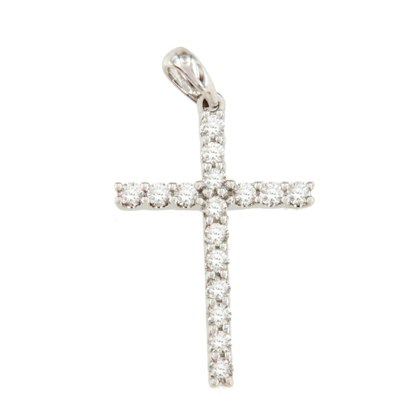 Cruz YILDIZ  con brillantes en  oro blanco 14 kilates