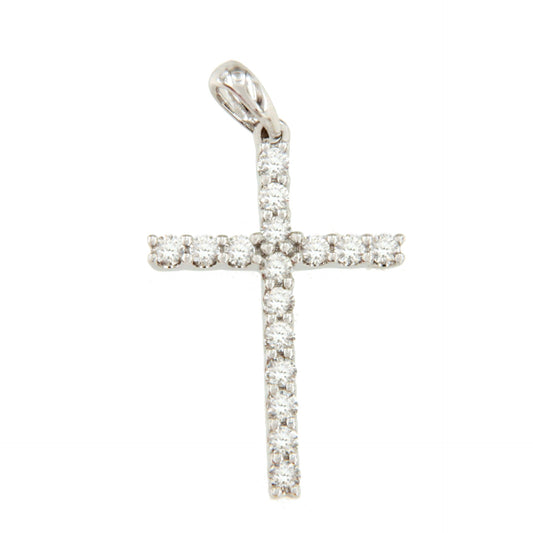 Cruz YILDIZ  con brillantes en  oro blanco 14 kilates