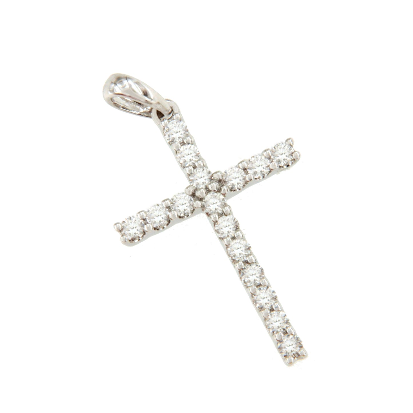 Cruz YILDIZ  con brillantes en  oro blanco 14 kilates