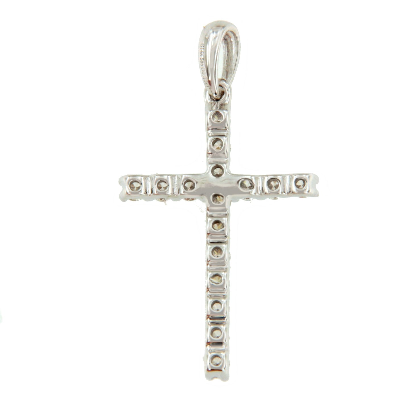 Cruz YILDIZ  con brillantes en  oro blanco 14 kilates