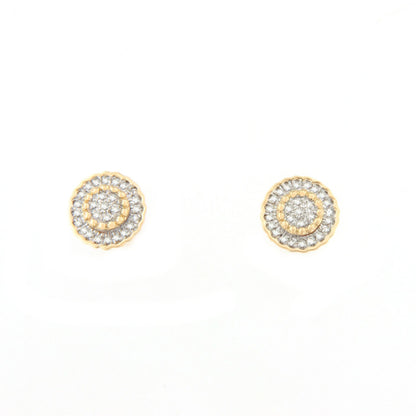 Pendientes MILETO en oro amarillo y blanco con brillantes en 14 ktes