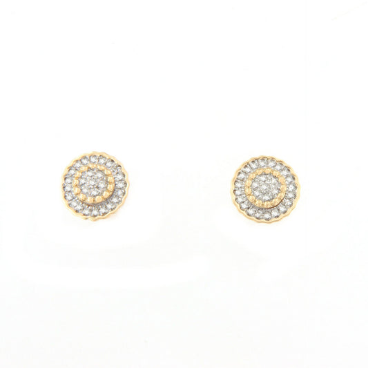Pendientes MILETO en oro amarillo y blanco con brillantes en 14 ktes