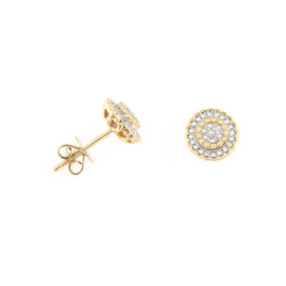 Pendientes MILETO en oro amarillo y blanco con brillantes en 14 ktes